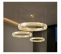 QHQQXN Modern Ring Led Crystal Ceiling Chandeliers Lighting Living Room Home Decor Luxury Pendant Lights Lustre Hanging Lamps Fixtures,Modern LWX