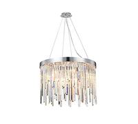 QHQQXN Modern Round Crystal Chandelier,E14 Luxury Duplex Stairs Ceiling Lights Fixtures Elegant Crystal Pendant Lighting For Living Room Hotel Long Stairs-Silver 20 * 32cm