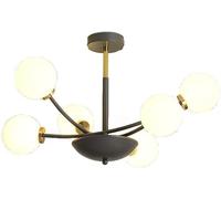 QHQQXN Modern Sputnik Chandelier Semi Flush Mount Ceiling Pendant Lighting Mid Century Gold Brushed Brass Light Fixture,Chandelier