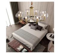 QHQQXN Morden Chandeliers Crystal Ceiling Lightluxury Copper Chandelier Creative Gold Light For Living Hall Dining Room American Hang Light Kitchen Island Pendant Light Ceiling