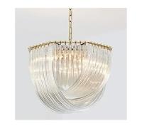 QHQQXN Morden Chandeliers Crystal Ceiling Lightnordic Restaurant Chandelier Glossyheet Metal Led E14 Chandelier Glass Circular Chain Bedroom Lighting Fixture Ceiling Light