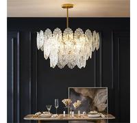 QHQQXN Morden Chandeliers Crystal Ceiling Lightromantic Luxury French Glass Flower Art Chandelier Vintage Nostalgic Living Room Dining Bedroom Led Lights Ceiling Light