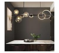 QHQQXN Nordic Clear Glass Led Chandelier Black Pendant Lights Restaurant Hanging Lamp Lighting Fixtures Living Room Decoration LWX