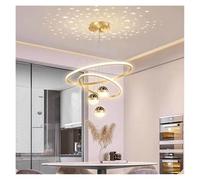 QHQQXN Nordic Home Decor Dining Room Pendant Lamp Lights Indoor Lighting Ceiling Hanging Light Chandelier Lamps for Living(RC Remote dimming,Black 3R 20 40 60) LWX