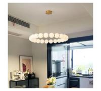 QHQQXN Nordic Ring LED Chandelier Dimmable Acrylic Chandelier for Living Room Center Table Bedroom Home Decor Lusters Necklace Lighting