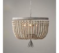 QHQQXN Old Wooden Bead Chandelier，Modern Luxury Art Pendent Lights，Bedroom Dining Room Ceiling Lamp, E12 Indoor Lighting Fixtures,Chandelier