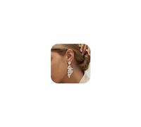 QHQQXN Pendiente de Gota para Mujer, Boda, Novia, Cristal, lágrima, Piedras Preciosas ostentosas, Diamantes de imitación, declaración, Colgante Dorado Colorido