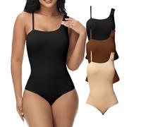 QHQQXN Piece Womens Bodysuit V Neck Off The Shoulder Body Shaper Tank Top Shapewear Seamless Sculpting Thong
