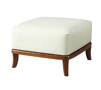 QHQQXN Premium Round Leather Foot Stool Resting Footstool Ottoman with Solid Wood Legs for Living Room Sofa Stylish Multifunction Accent Seat