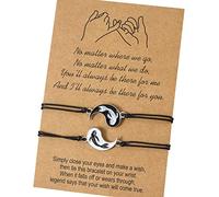 QHQQXN Pulsera Ajustable Yin y Yang Aceite de Goteo étnico Tai Chi Bagua Pescado Amistad Pareja Pulsera Joyería Tejida a Mano para Novio y Novia