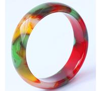 QHQQXN Pulsera de Jade de Colores Naturales, Pulsera de Jade de Colores de Estilo étnico, Pulsera de Jade Fina para Damas, envíe a mamá a su Novia la Mejor joyería de Moda, 58-60 mm