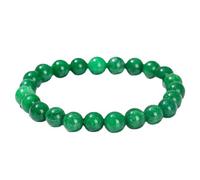 QHQQXN Pulsera de Jade Esmeralda para Mujeres y Hombres, Elegante Pulsera de jadeíta con Cuentas elásticas Verdes