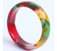 QHQQXN Pulsera Fina de Jade para Mujer, Pulsera de ágata Colorida Natural, Pulsera de Jade Coloreada de Estilo étnico, Regalo de cumpleaños para la Madre, la Piedra de la Felicidad representa Buenas