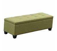 QHQQXN Rectangular Footstool with Storage - Comfortable Cotton Linen Sofa Stool Non-Slip Plastic Feet Large Capacity Ideal Shoe Changing Stool 60x40x40cm