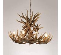 QHQQXN Resin Deer Antler Chandeliers Candle Style 9+9 Heads Farmhouse Vintage Pendant Light Deer Horn Ceiling Chandeliers