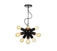 QHQQXN Retro Industrial Iron Chandeliers,E27 Adjustable Rustic Pendant Lighting,Black Simple Ceiling Lights Fixtures For Living Room Dining Room Bedroom Cafe Bar-9light 35 * 100cm