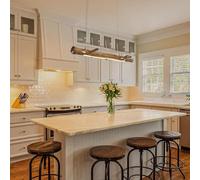 QHQQXN Retro LED Pendant Chandelier - Rustic Dimmable Kitchen Island Light Fixture Modern Ceiling Hanging Lamp for Dining Room Farmhouse Bar Pool Table Cafe Lighting LWX