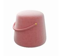 QHQQXN Round Foot Stool Ottoman with Handle for Living Room Bedroom Wooden Foot Stool Under Desk Shoes Changing Stool Jade Green 30cm*29cm*25cm