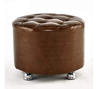 QHQQXN Round Footstool Ottoman Pouf with Faux Leather Portable Makeup Coffee Table Chair for Low Pouffe Sofa 40x30 cm Comfortable Foot Rest Stool