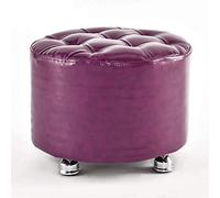 QHQQXN Round Footstool Ottoman Pouf with Faux Leather Portable Makeup Coffee Table Chair Stool Low Pouffe Sofa Stool 40x30 cm Stylish and Functional Foot Rest