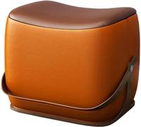QHQQXN Saddle Shape Leather Foot Stool - Stylish Upholstered Footrest for Living Room & Entryway Comfortable Shoe Changing Bench & Versatile
