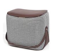 QHQQXN Saddle Shape Leather Foot Stool - Upholstered Footrest for Living Room & Entryway Cozy Shoe Changing Seat Stylish Home Decor