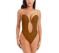 QHQQXN Shapewear for Women Tummy Control Backless Body Shaper Fajas Plunge Invishaper Low Back Thong Bodysuits Daily Use