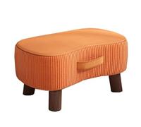 QHQQXN Small Footstool for Living Room Bedroom & Patio - Stylish Pouffe Footrest with Wooden Legs Versatile Couch & Bedside Foot Stool Perfect for Comfort & Decor