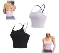 QHQQXN Sports Bra Criss Cross Tank Criss Cross Back Sports Bra Plain Workout Tank Top for Gym