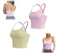 QHQQXN Sports Bra Criss Cross Tank Criss Cross Back Sports Bra Plain Workout Tank Top for Gym