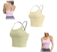 QHQQXN Sports Bra Criss Cross Tank Criss Cross Back Sports Bra Plain Workout Tank Top for Gym