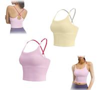 QHQQXN Sports Bra Criss Cross Tank Criss Cross Back Sports Bra Plain Workout Tank Top for Gym