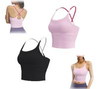 QHQQXN Sports Bra Criss Cross Tank Criss Cross Back Sports Bra Plain Workout Tank Top for Gym