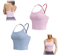 QHQQXN Sports Bra Criss Cross Tank Criss Cross Back Sports Bra Plain Workout Tank Top for Gym