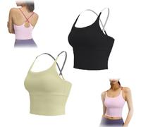 QHQQXN Sports Bra Criss Cross Tank Criss Cross Back Sports Bra Plain Workout Tank Top for Gym