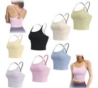 QHQQXN Sports Bra Criss Cross Tank Criss Cross Back Sports Bra Plain Workout Tank Top for Gym