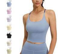 QHQQXN Sports Bra Criss Cross Tank Criss Cross Back Sports Bra Plain Workout Tank Top for Gym