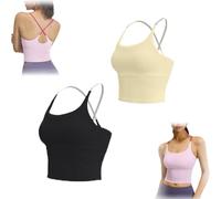 QHQQXN Sports Bra Criss Cross Tank Criss Cross Back Sports Bra Plain Workout Tank Top for Gym