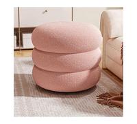 QHQQXN Stool - Soft Round Footrest & Vanity Chair Compact Foot Stool for Living Room & Bedroom 35x35x30cm (14x14x12in) - Stylish Home Decor