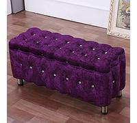 QHQQXN Storage Bench - Large Capacity Upholstered Foot Rest Stool with Metal Legs Luxury Light & Dark Purple Options Perfect for Living Room & Bedroom 60x40x40cm & 100x40x40cm