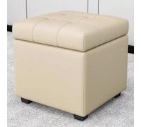 QHQQXN Storage Bench - Leather Foot Stool with Storage Stylish Pouffe Footrest Cube Versatile Furniture for Living Room Bedroom Entryway and Home Decor