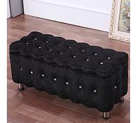 QHQQXN Storage Bench - Luxury Upholstered Foot Rest Stool with Metal Legs Large Capacity in Light Purple 60x40x40cm Stylish Golden Accents for Home Decor