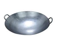 QHQQXN Traditional Old-Fashioned Hand-Forged Iron Pot Binaural Wok Pan Restaurant Chef Pan Pot Big Iron Spoon 40cm(60cm)