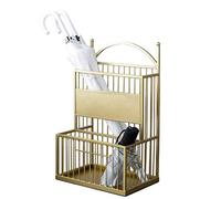 QHQQXN Umbrella Racks Extra Large Umbrella Stand for Office Home Entryway Decor Long and Short Metal Umbrella Holder for Walking Sticks Canes (Gold S)