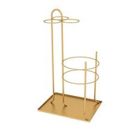 QHQQXN Umbrella Racks Umbrella Stand Metal - Small Umbrella Holder For Long/Short Umbrella Holder Organizer For Indoor Outdoor Hallway (Gold 33 * 12 * 41cm)