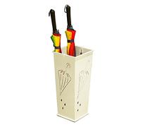 QHQQXN Umbrella Stand Nordic Style Metal Umbrella Rack Bucket Chic Canes Stand for Front Door/Entrance Golf Clubs Hiking Poles Organizer with Drip Tray (Color : White)