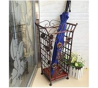 QHQQXN Umbrella Stand Racks Metal Retro Pattern Umbrella Bucket Cue Stick Shaft Cane Interior Decoration Storage Rack 4 Colors 22X22X52CM (Brass)