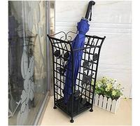 QHQQXN Umbrella Stand Racks Metal Retro Pattern Umbrella Bucket Cue Stick Shaft Cane Interior Decoration Storage Rack 4 Colors 22X22X52CM (Brass)