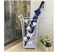 QHQQXN Umbrella Stand Racks Metal Retro Pattern Umbrella Bucket Cue Stick Shaft Cane Interior Decoration Storage Rack 4 Colors 22X22X52CM (Brass)