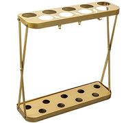 QHQQXN Umbrella Stand Racks Metal Small Black and White Gold Umbrella Holder For Household Commercial Use with Hook and Drip Tray